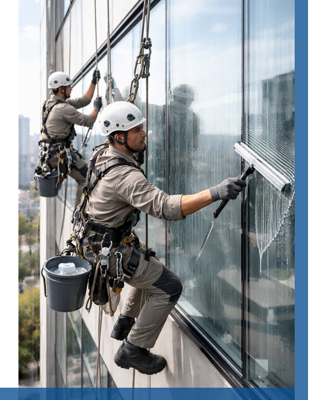 Мойка окон альпинистами в Нефтекамске от 4621 р. | ВЫСОТНИК-Нтк