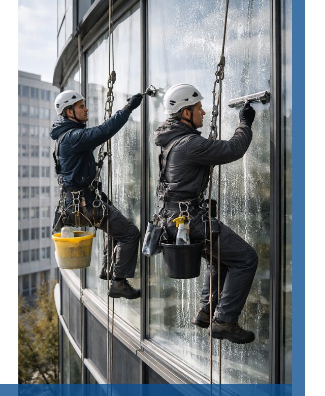 Мойка панорамных окон в Нефтекамске от 359 р. заказать у ВЫСОТНИК-Нтк