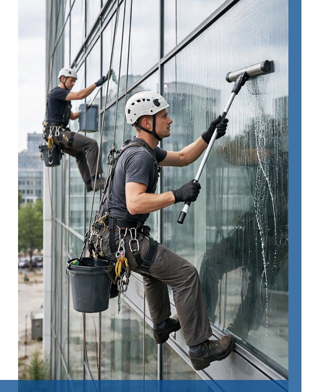 Мойка витражей альпинистами в Нефтекамске от 719 р. под ключ|ВЫСОТНИК-Нтк