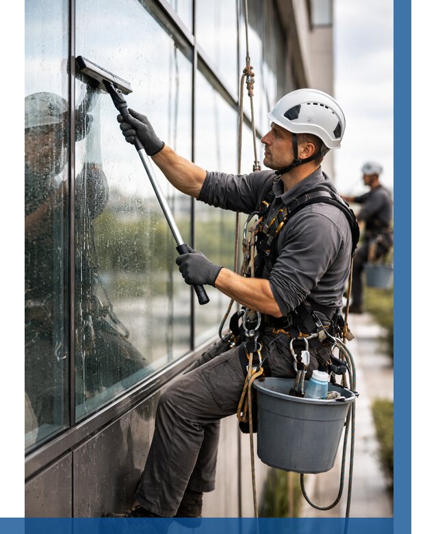 Мойка стеклянных фасадов в Нефтекамске от 205 р. | ВЫСОТНИК-Нтк