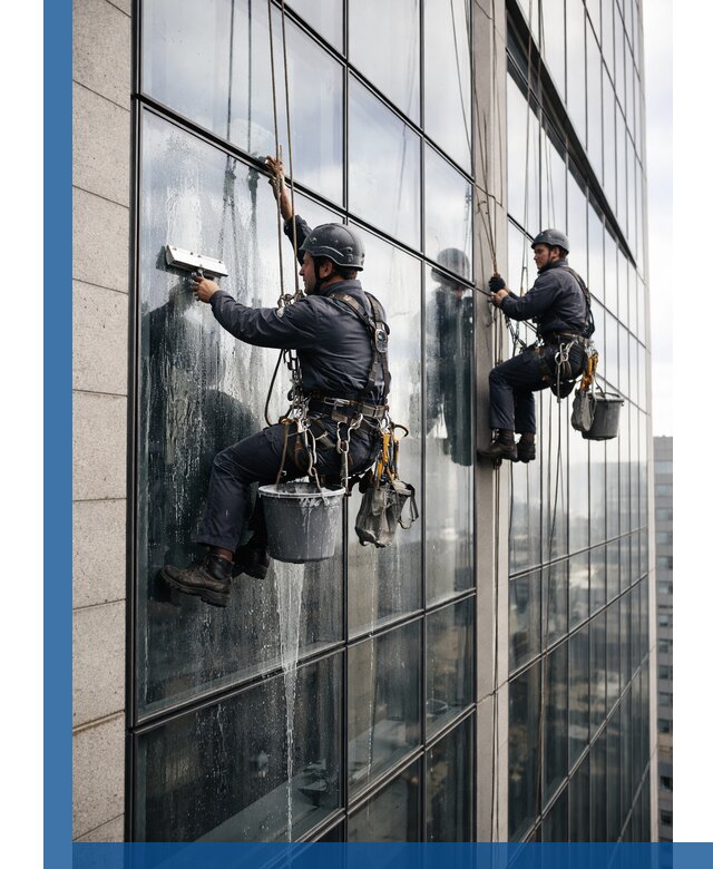 Профессиональная мойка стеклянных фасадов зданий в Нефтекамске