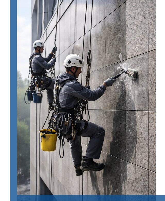 Профессиональная мойка фасада из керамогранита в Нефтекамске