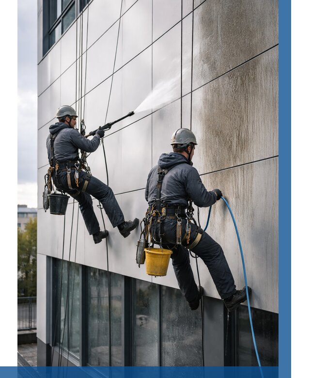 Мойка фасада из композита в Нефтекамске по цене от 308 р. | ВЫСОТНИК-Нтк