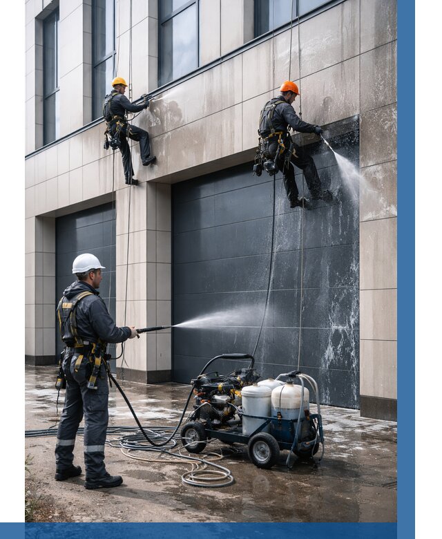 Послестроительная мойка фасада в Нефтекамске от 308 р. | ВЫСОТНИК-Нтк