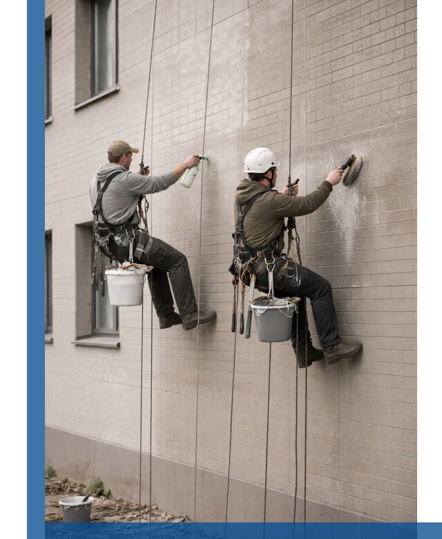 Удаление высолов с фасада зданий в Нефтекамске без повреждений и следов