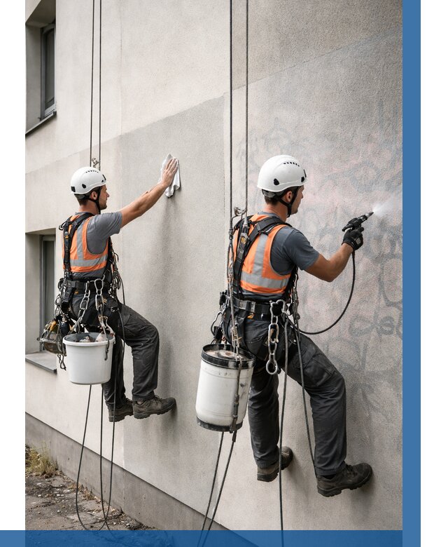 Антиграффити покрытие фасада в Нефтекамске от 616 р. | ВЫСОТНИК-Нтк