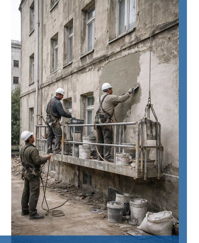 Капитальный ремонт фасада в Нефтекамске от 4313 р. | ВЫСОТНИК-Нтк