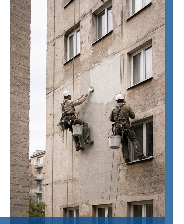 Косметический ремонт фасада в Нефтекамске от 1129 р. | ВЫСОТНИК-Нтк