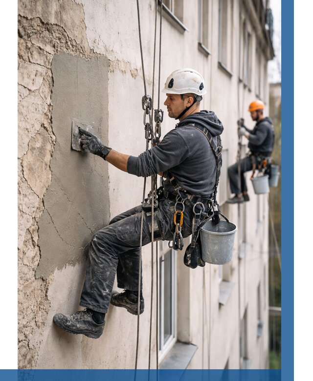 Восстановление штукатурки фасада в Нефтекамске от 1232 р. | ВЫСОТНИК-Нтк