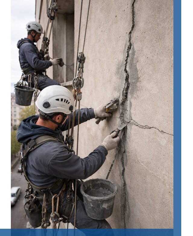 Заделка трещин на фасаде в Нефтекамске от 924 р. | ВЫСОТНИК-Нтк