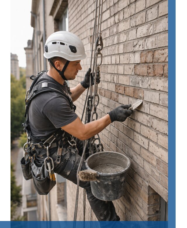 Ремонт кирпичной кладки фасада в Нефтекамске от 1848 р. | ВЫСОТНИК-Нтк