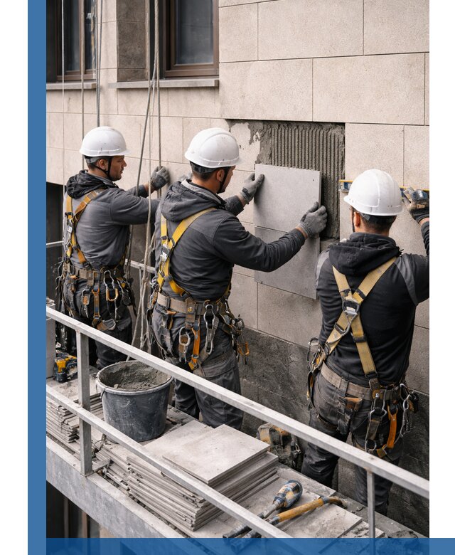 Ремонт облицовки фасада плиткой в Нефтекамске с гарантией