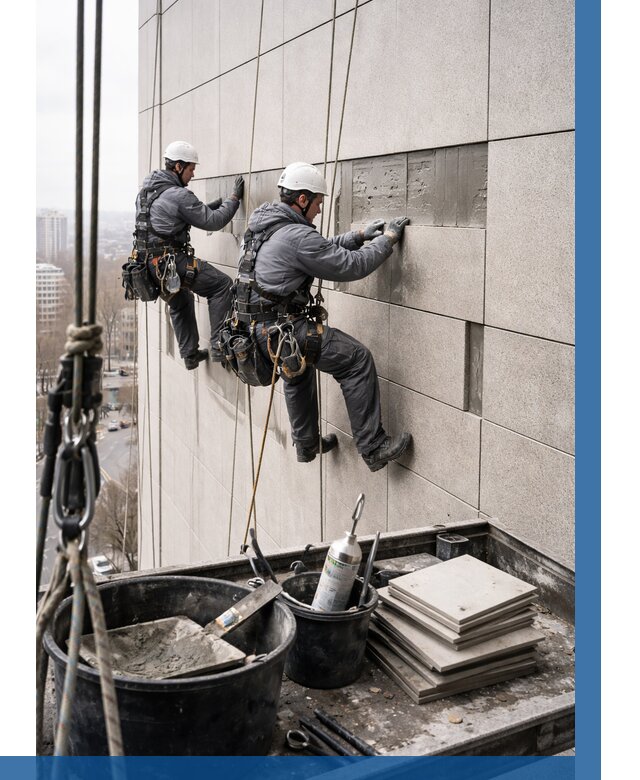 Ремонт фасада из керамогранита в Нефтекамске от 2567 р. | ВЫСОТНИК-Нтк