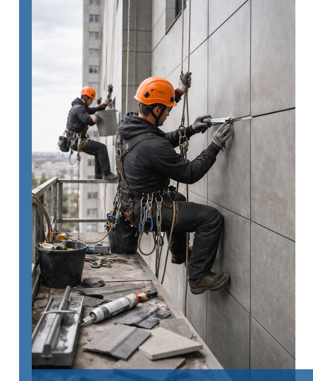 Профессиональный ремонт фасада из керамогранита в Нефтекамске