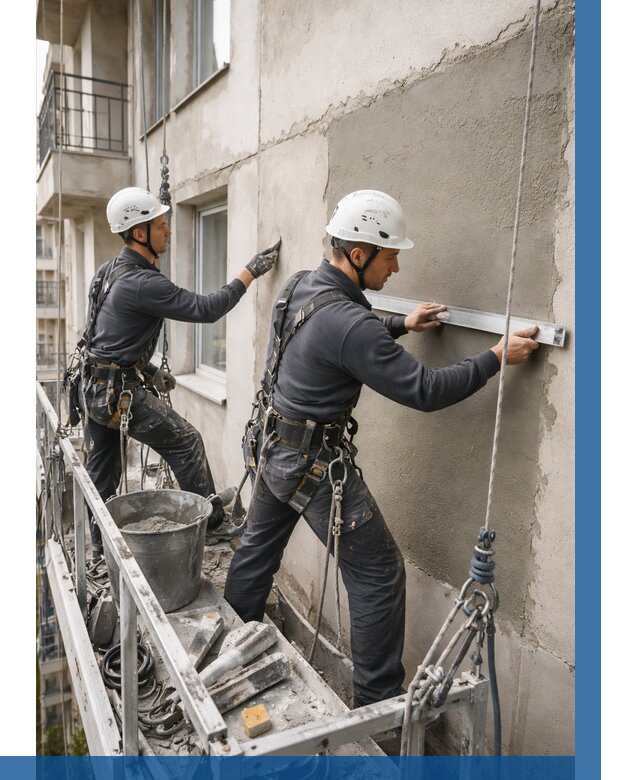 Штукатурка фасада на высоте в Нефтекамске от 924 р. | ВЫСОТНИК-Нтк