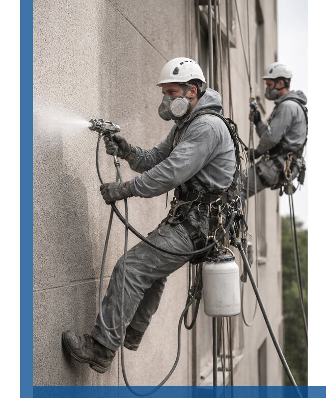 Безвоздушная покраска фасадов зданий в Нефтекамске профессионально