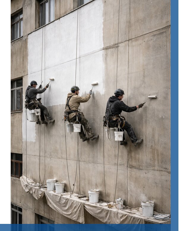 Покраска бетонного фасада в Нефтекамске от 359 р за м2 | ВЫСОТНИК-Нтк