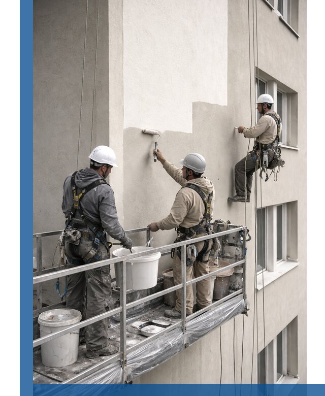 Покраска оштукатуренного фасада в Нефтекамске под ключ с гарантией