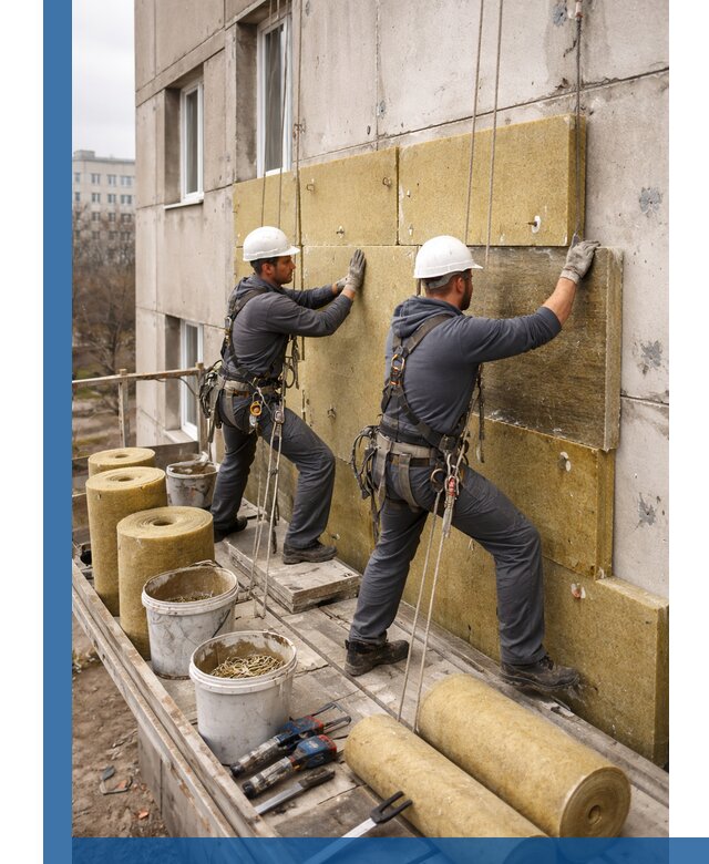 Утепление фасада минватой в Нефтекамске под ключ с гарантией