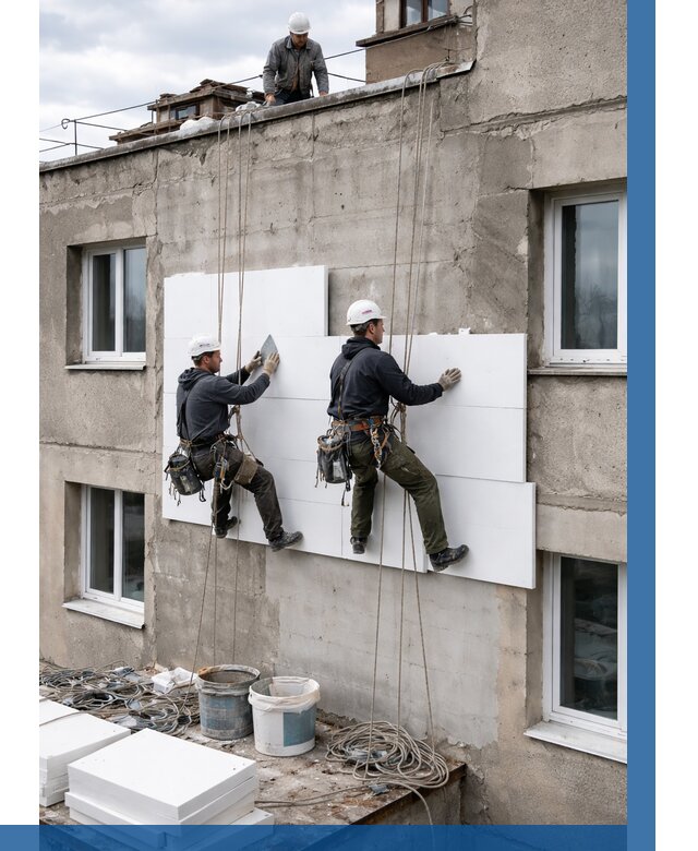 Утепление фасада пенополистиролом в Нефтекамске от 1848 р. | ВЫСОТНИК-Нтк