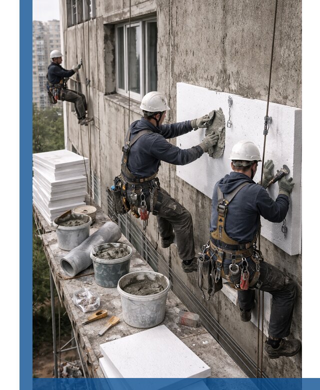 Утепление фасада пенополистиролом в Нефтекамске под ключ