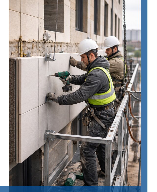 Монтаж фасадных термопанелей в Нефтекамске от 1540 р. | ВЫСОТНИК-Нтк