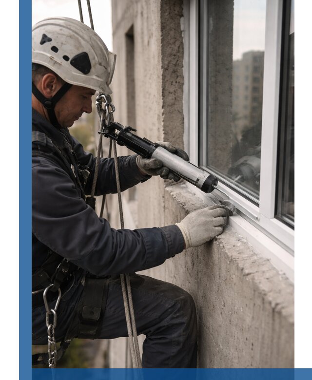 Герметизация оконных швов снаружи в Нефтекамске профессионально