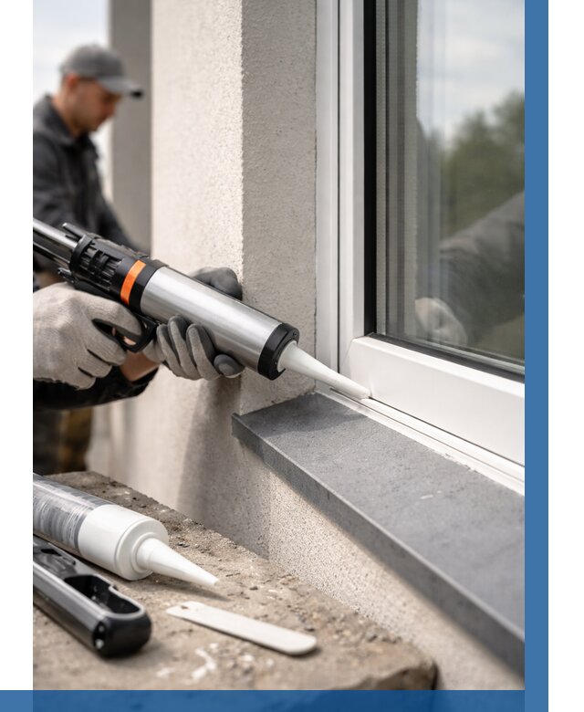 Герметизация монтажных швов окон в Нефтекамске от 667 р. | ВЫСОТНИК-Нтк