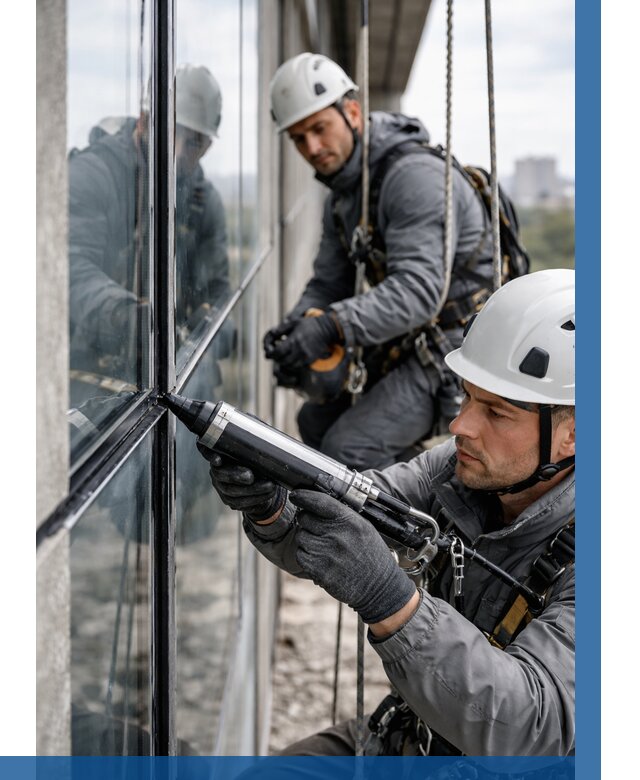 Герметизация витражных швов в Нефтекамске от 667 р. | ВЫСОТНИК-Нтк