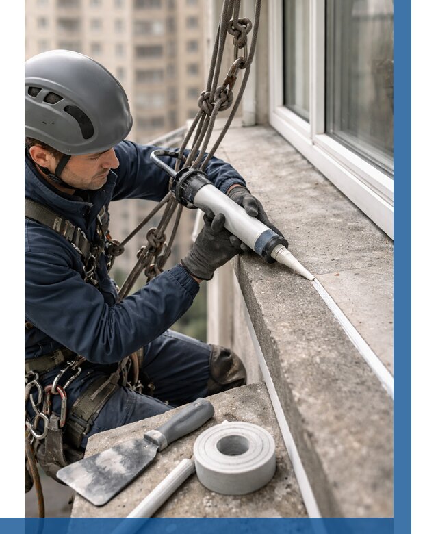 Герметизация балконного козырька в Нефтекамске от 4621 р. | ВЫСОТНИК-Нтк