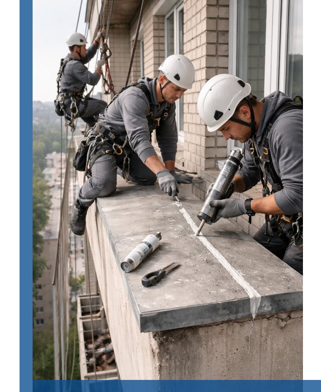 Герметизация балконного козырька в Нефтекамске профессионально