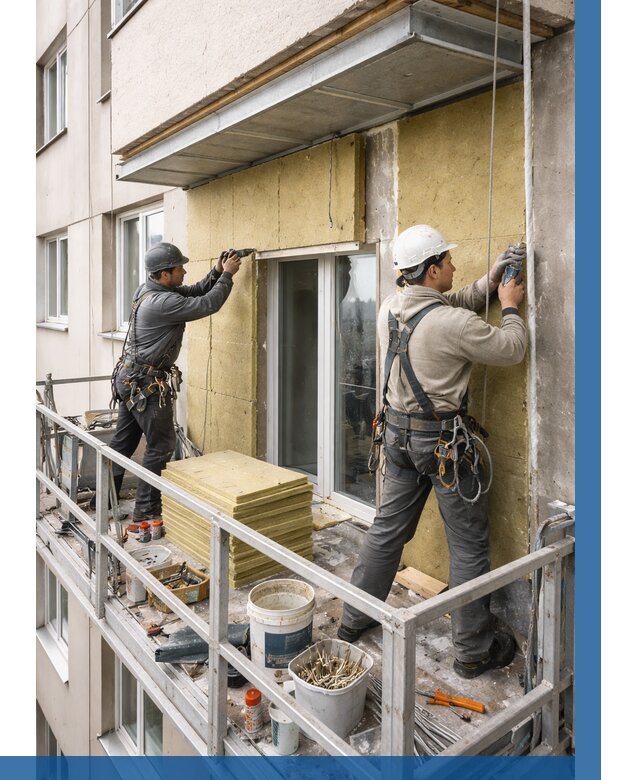 Утепление балкона снаружи в Нефтекамске от 1643 р. под ключ ВЫСОТНИК-Нтк