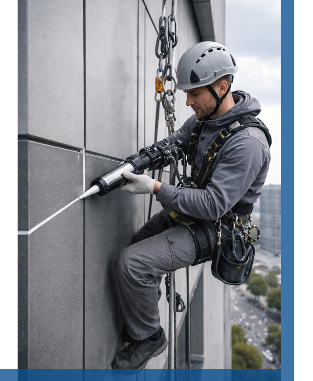 Герметизация стыков фасадных панелей в Нефтекамске от 6674 р.| ВЫСОТНИК-Нтк