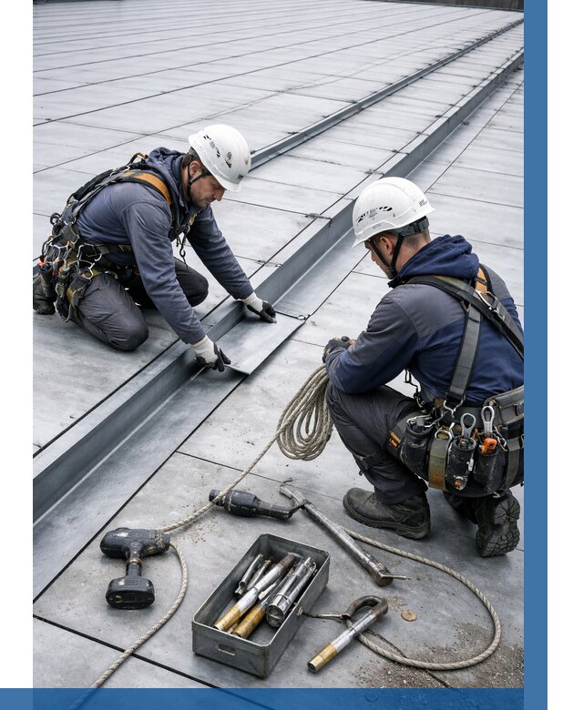 Ремонт фальцевой кровли в Нефтекамске от 719 р. | ВЫСОТНИК-Нтк