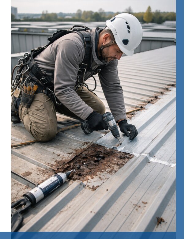 Ремонт профнастила на кровле в Нефтекамске от 719 р. | ВЫСОТНИК-Нтк