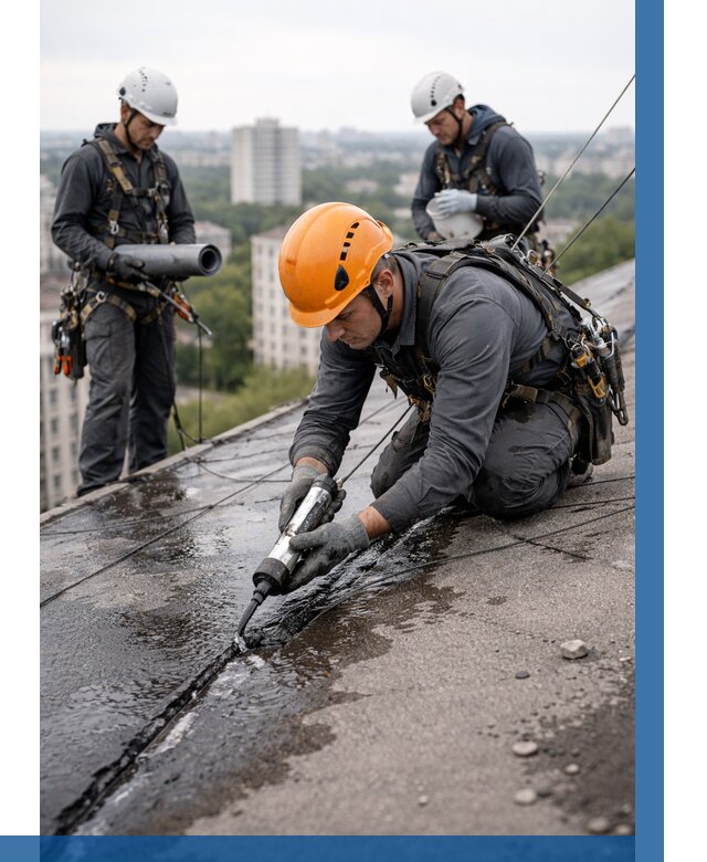 Устранение протечек кровли в Нефтекамске от 12322 р. | ВЫСОТНИК-Нтк