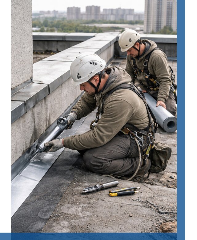 Ремонт кровельных примыканий в Нефтекамске от 1232 р. | ВЫСОТНИК-Нтк