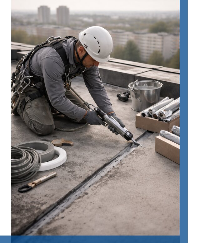 Герметизация швов кровли в Нефтекамске от 462 р./м2 | ВЫСОТНИК-Нтк