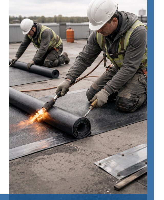 Монтаж наплавляемой кровли в Нефтекамске от 873 р. — ВЫСОТНИК-Нтк