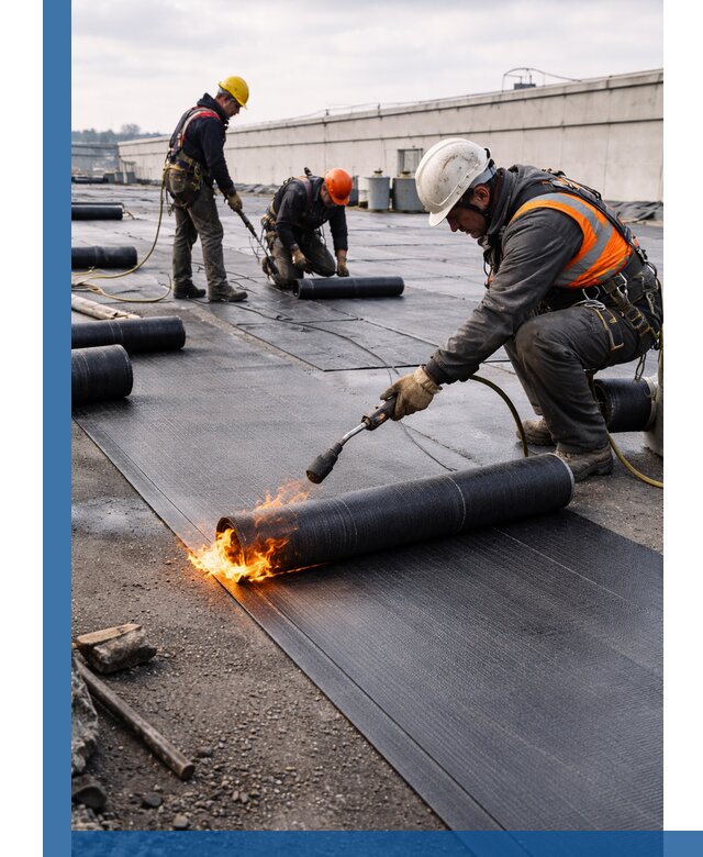 Монтаж наплавляемой кровли в Нефтекамске профессионально