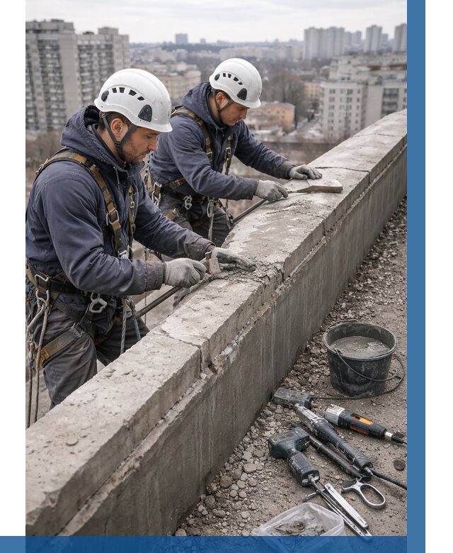 Ремонт парапета на кровле в Нефтекамске от 1540 р. | ВЫСОТНИК-Нтк