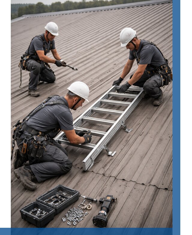 Монтаж кровельной лестницы в Нефтекамске от 4621 р. | ВЫСОТНИК-Нтк