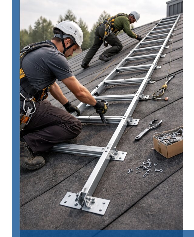 Профессиональный монтаж кровельной лестницы в Нефтекамске под ключ