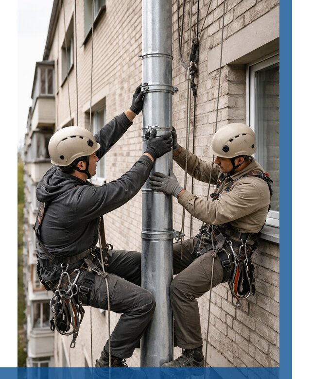 Замена водосточных труб в Нефтекамске от 6674 р. | ВЫСОТНИК-Нтк