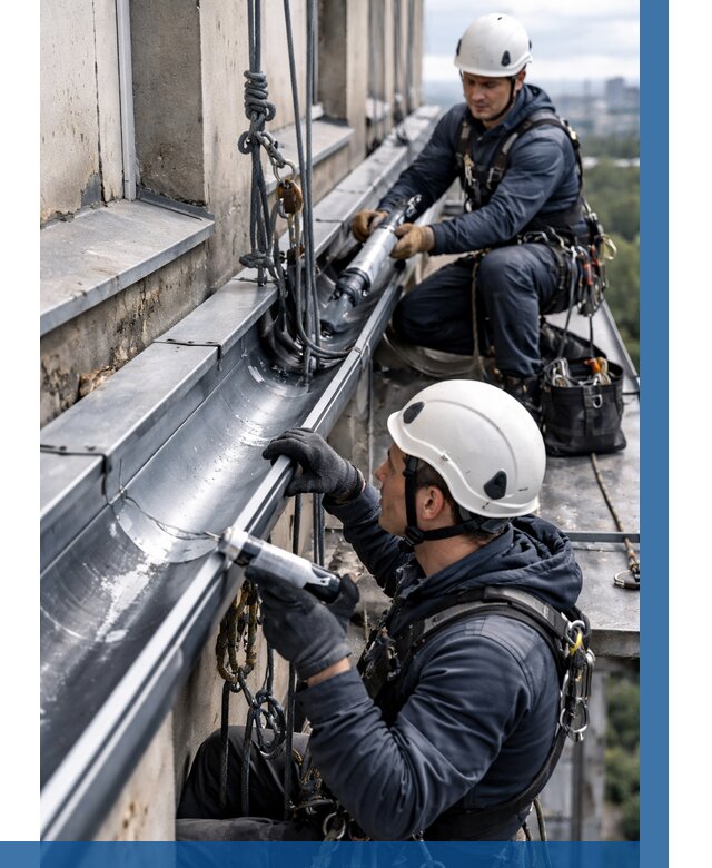 Ремонт водосточных желобов в Нефтекамске от 6674 р. | ВЫСОТНИК-Нтк