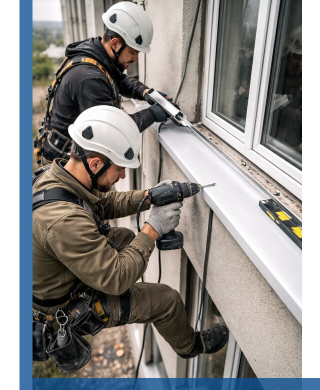 Профессиональный монтаж оконных отливов и отведения воды в Нефтекамске