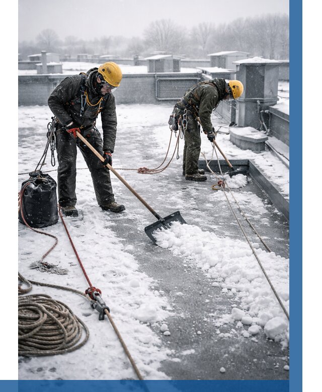 Очистка крыши от снега в Нефтекамске от 7701 р. | ВЫСОТНИК-Нтк