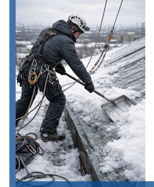 Профессиональная очистка кровли от снега и наледи в Нефтекамске