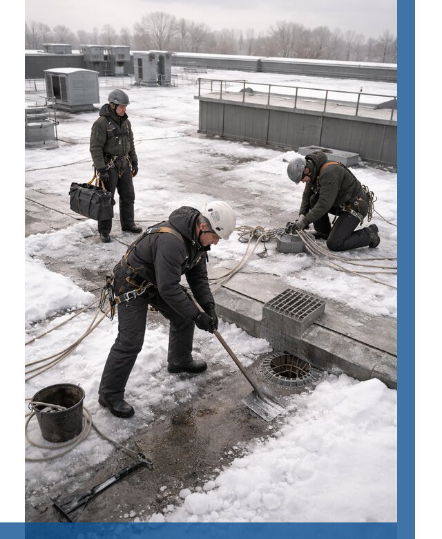 Абонентское обслуживание кровли зимой в Нефтекамске от 8214 р. | ВЫСОТНИК-Нтк