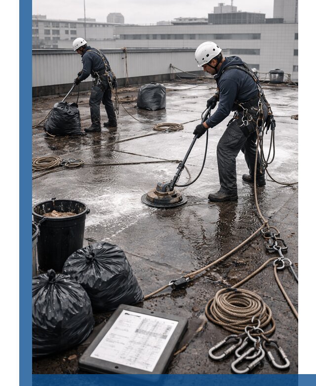 Плановая очистка кровли по графику в Нефтекамске для безопасности